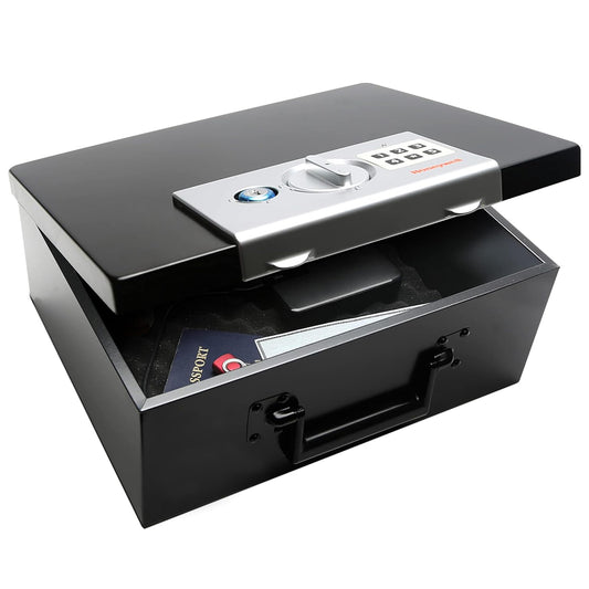 Honeywell Caja de Seguridad Digital Hecha de Acero Resistente al Fuego, 0,26 pies cúbicos, 0.26 Cubic Feet, Negro