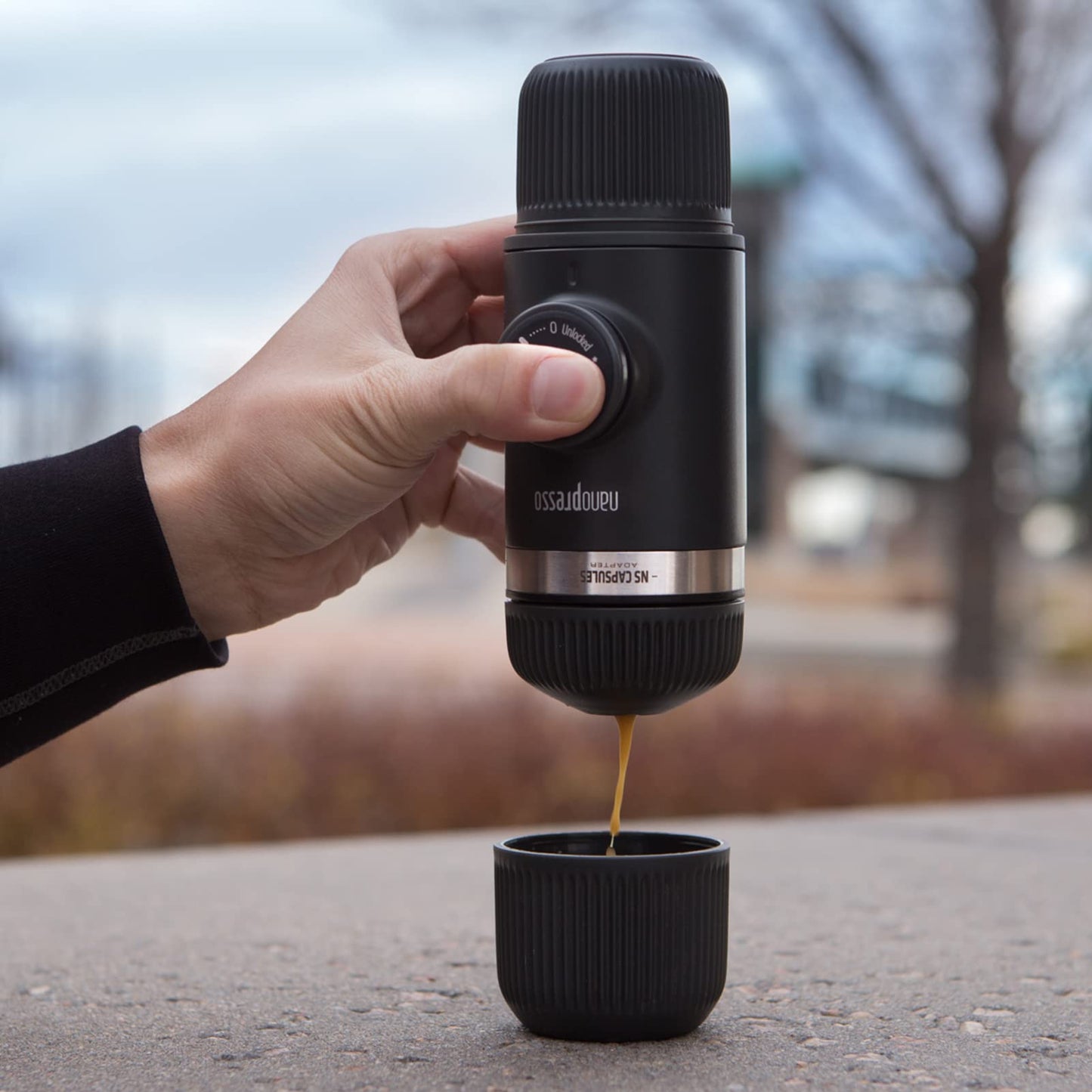 Máquina de Café Espresso Portátil WACACO Nanopresso con NS Adapter Ideal para Acampar
