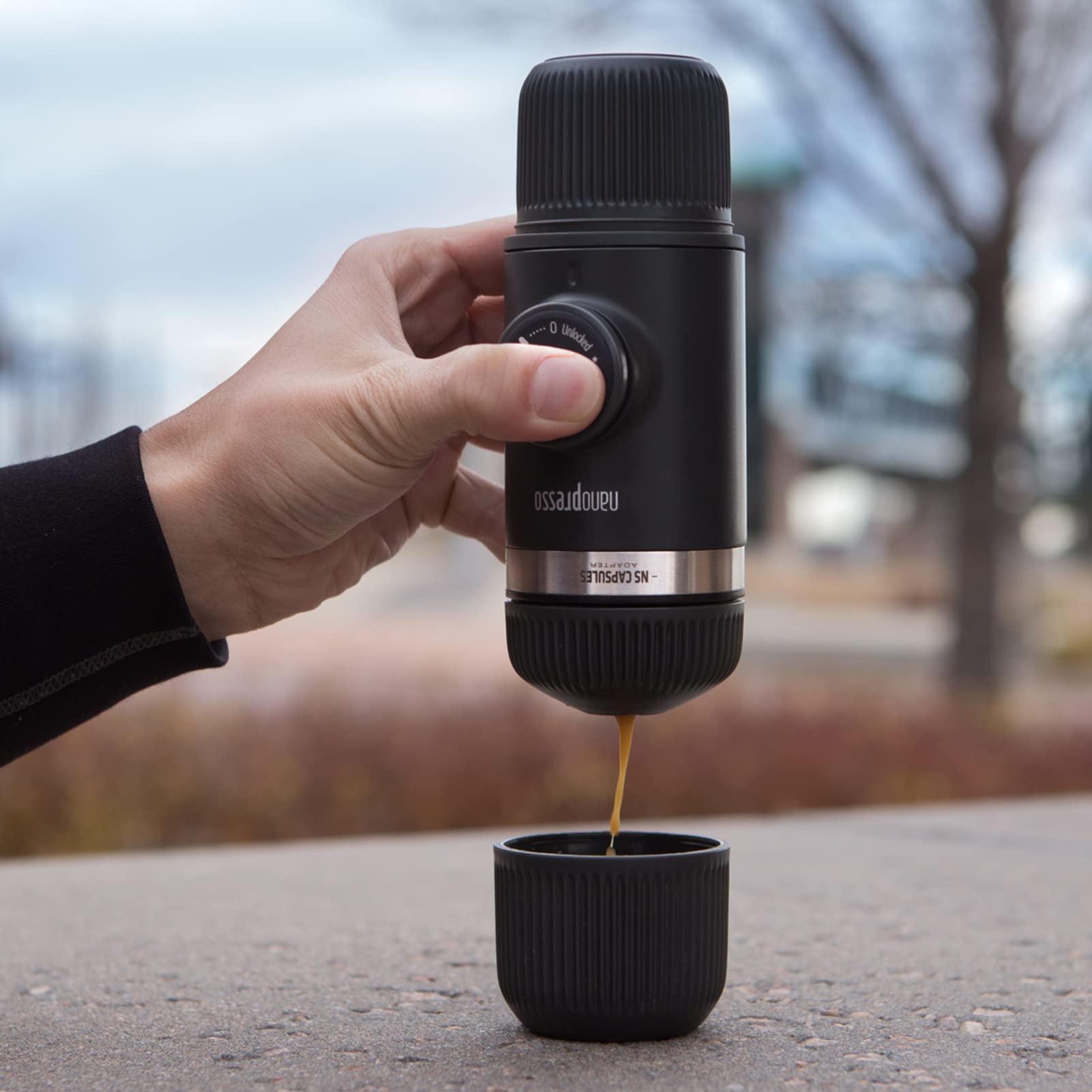 Máquina de Café Espresso Portátil WACACO Nanopresso con NS Adapter Ideal para Acampar