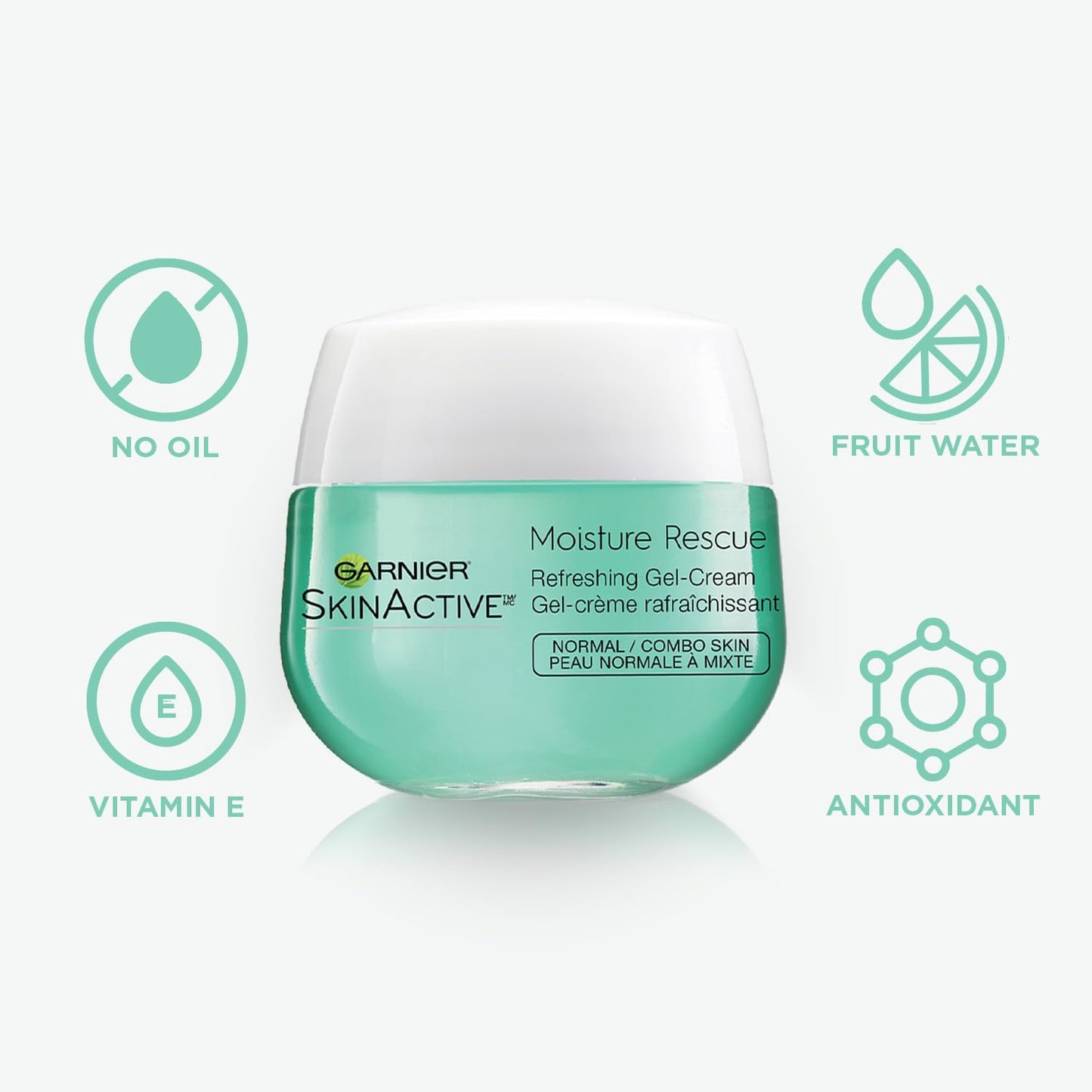 Garnier SkinActive Moisture Rescue Face Moisturizer, Normal/Combo, 1.7 Ounce (Pack of 2)