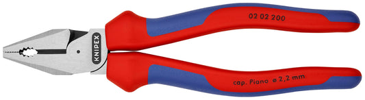 KNIPEX Herramientas - Alicates combinados de alto apalancamiento, multicomponente (202200), 8 pulgadas
