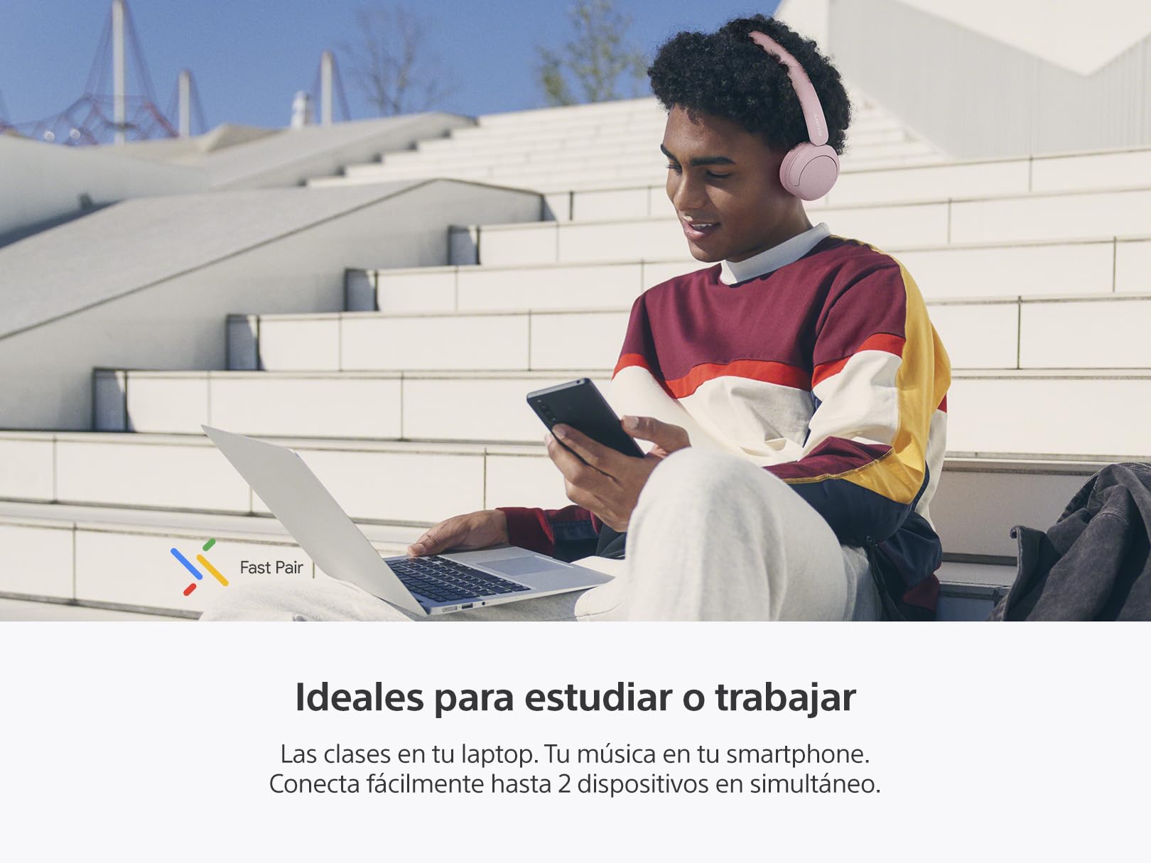 Audífonos Inalámbricos Sony Rosa Modelo WH-CH520