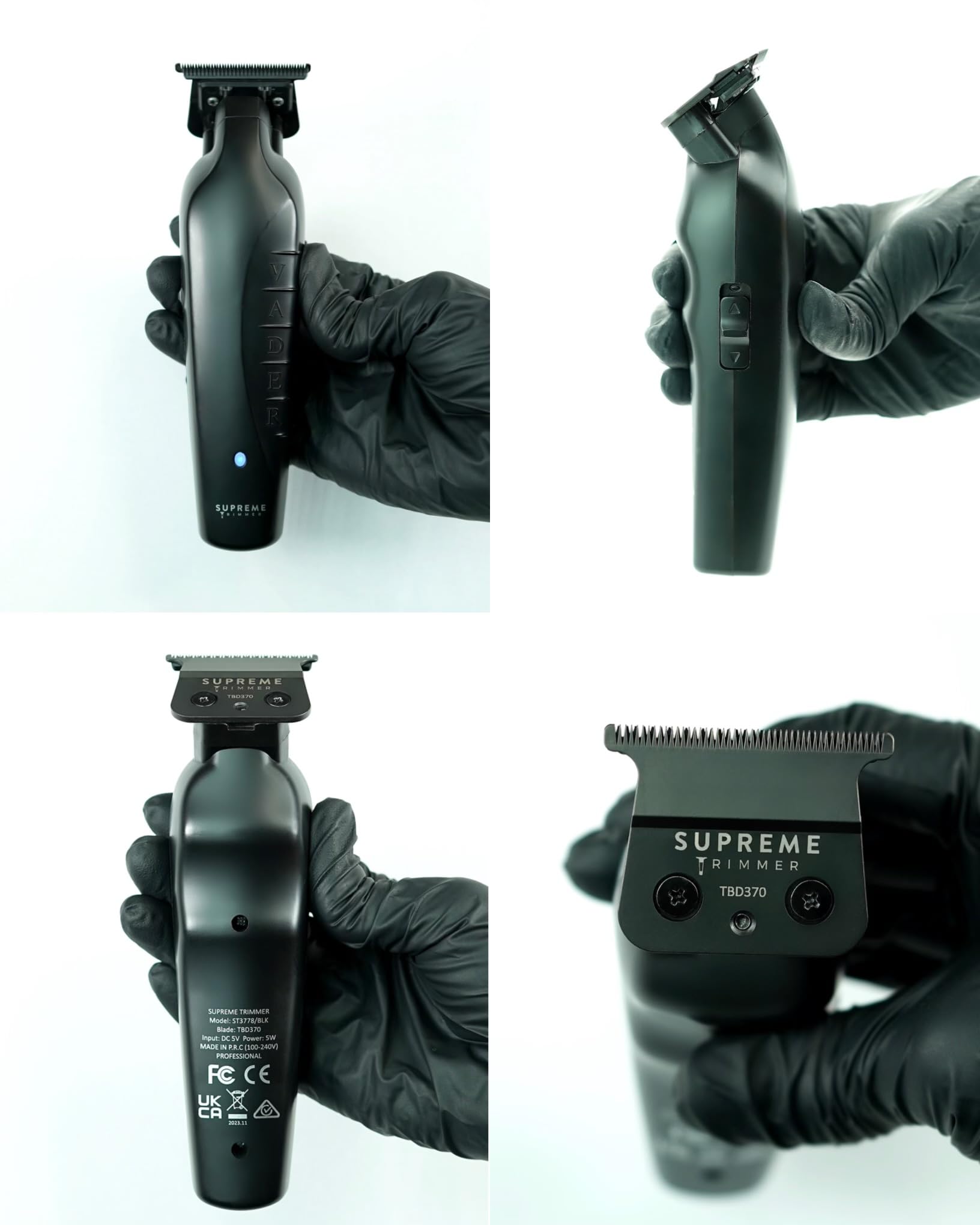 Cortadora Profesional Supreme Trimmer Vader Negra con Cuchilla en T para Barberos