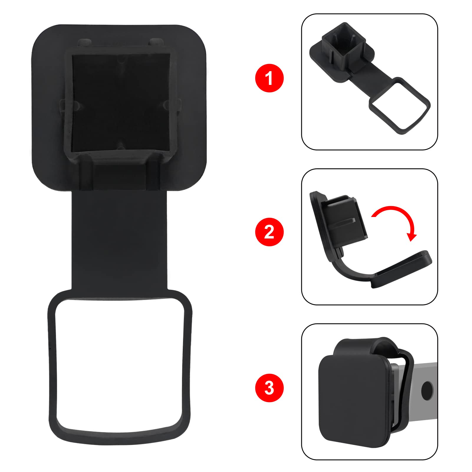 2 piezas de 2 pulgadas de remolque cubierta de enganche de goma resistente, receptor de remolque, receptor, tapa de inserción de 2 pulgadas, receptores compatibles con clase 3 4 5 GMC Toyota Ford Jeep Dodge Nissan Mercedes Benz BMW Polaris ATV UTV