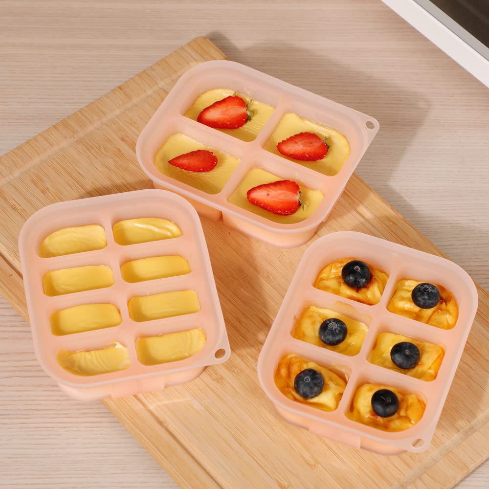haakaa Bandeja de silicona para alimentos para bebés, 4 meses + bebé, Molde de comida casera para bebés, Bandeja congeladora de alimentos frescos para bebés, Bandeja para cubitos de hielo