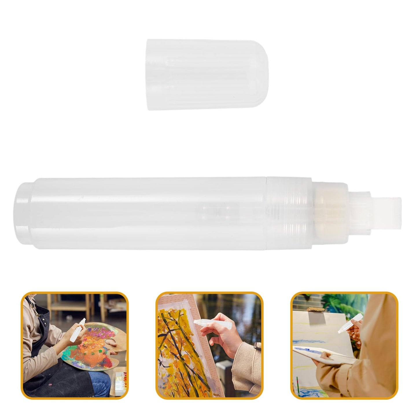 DIYEAH Rotulador De Pintura Acrílica Recargable Marcador De Graffiti De Cabeza Plana De Acrílico Vacío Bolígrafo De Pintura Rellenable Para Pintura De Roca Madera Cerámica Dibujo