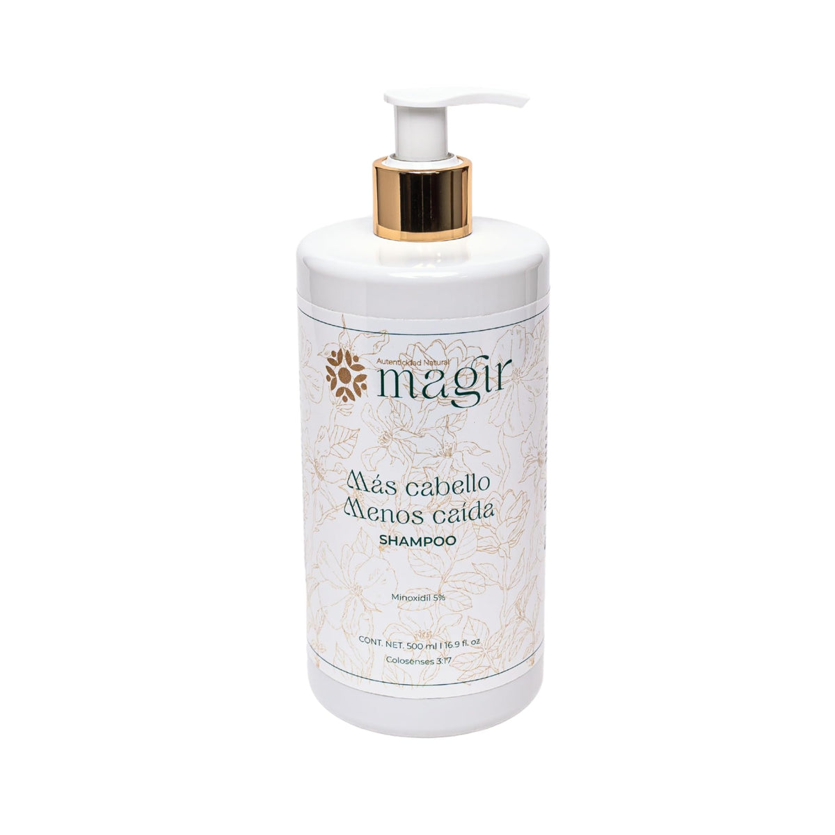 Shampoo Anticaída Magirna con Minoxidil y Biotina, Fortalece y Engrosa el Cabello, Fórmula Intensiva sin Sulfatos ni Parabenos