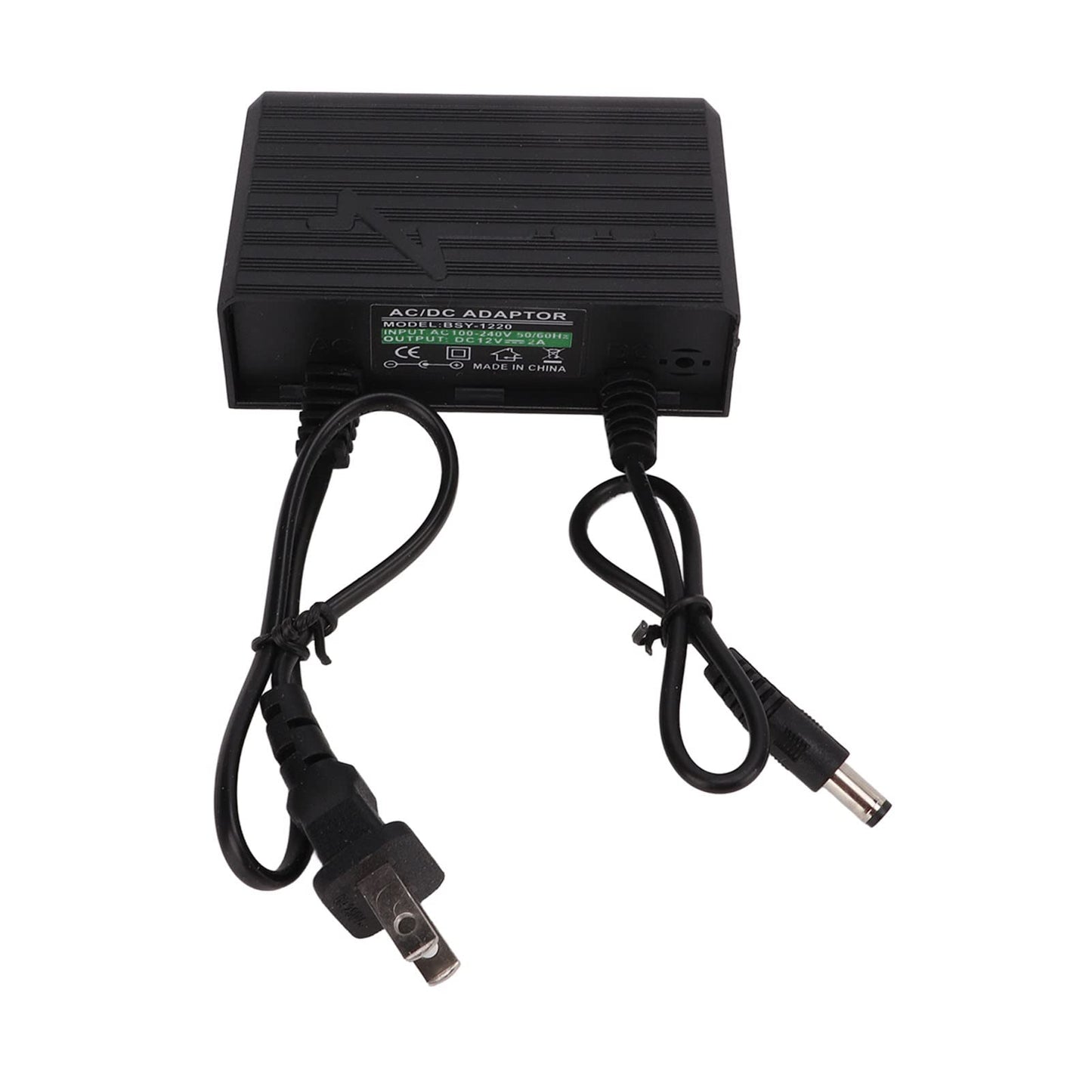Enchufe de Fuente de Alimentación, Protección contra la Lluvia Al Aire Libre 12V 2A Adaptador a Prueba de Herrumbre para Cámaras de Vigilancia Monitor (Enchufe de EE. UU.)