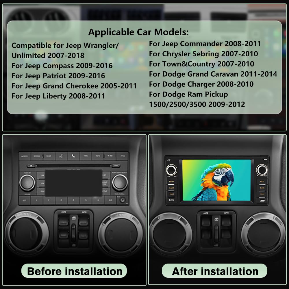 Vratzn Android 13 - Radio estéreo de coche para Dodge RAM 1500 2500 3500 2009 2010 2011 2012 con cámara inalámbrica CarPlay/Android Auto/GPS/HD y Bluetooth