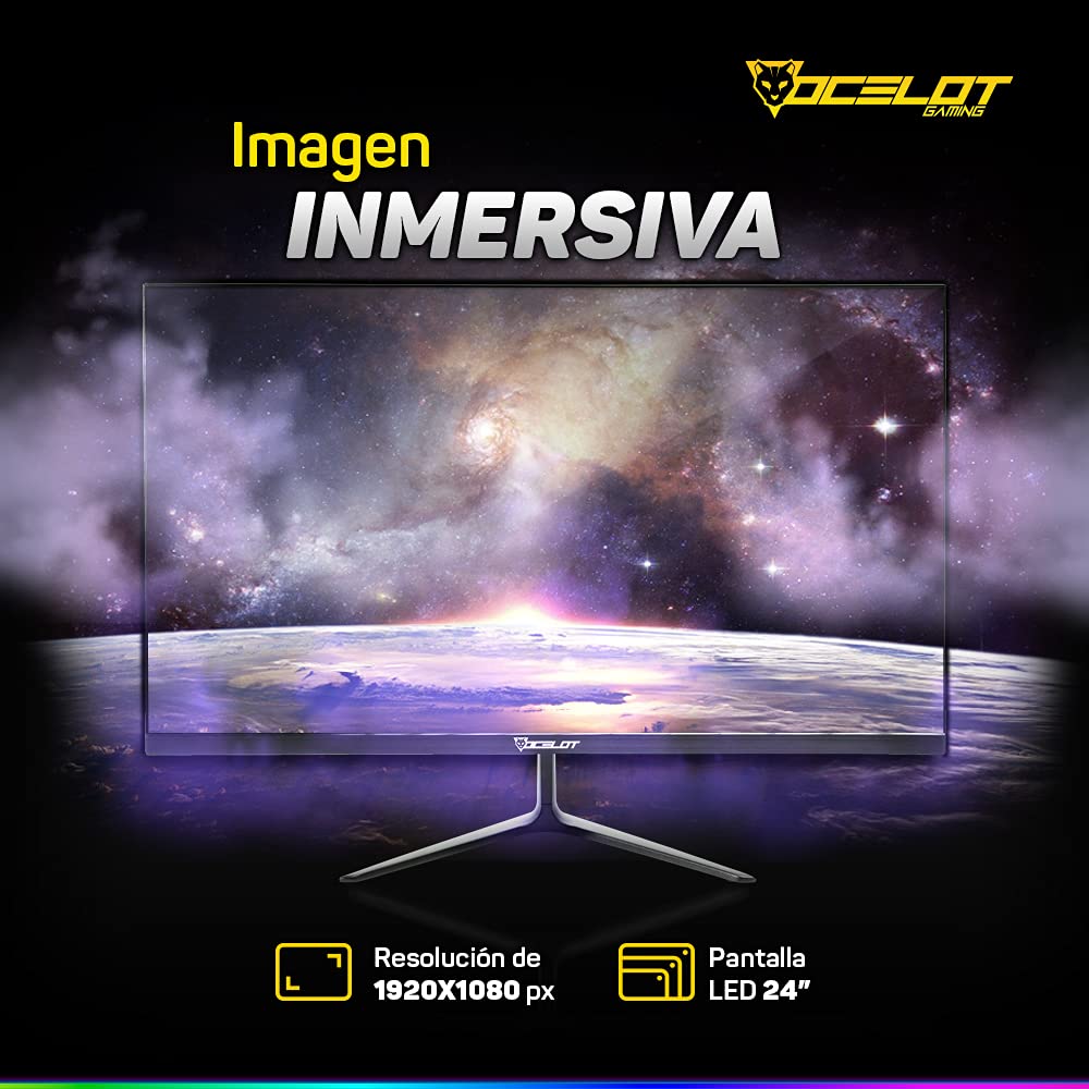 Monitor Ocelot Gaming LED Negro Full HD 144Hz