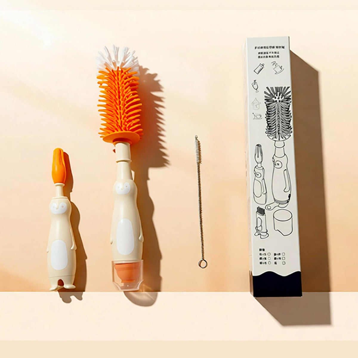 GYHZ - Kit de cepillo para polvo de limpieza de silicona con mango dispensador de jabón, 5 en 1 botellas y cepillos de limpieza de hendiduras, silicona de grado alimenticio, sin óxido, apto para