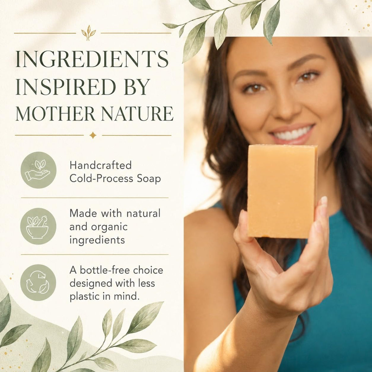 Organic Turmeric Soap - 100% Natural and Organic - Loaded with Organic Turmeric. Gentle Soap. 4.5oz Bar.