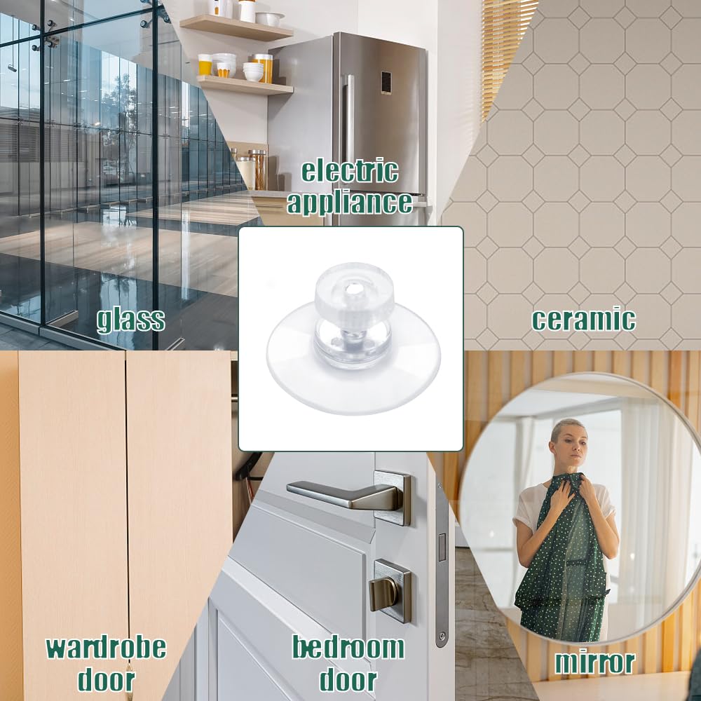 Ventosas de Vidrio PVC Transparente, Juego de 10 Anticolisión para Mueble Escritorio