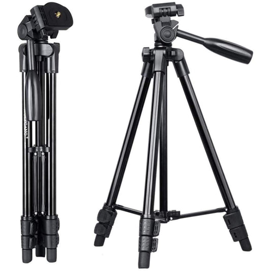 Cámara de Aleación de Aluminio Portátil Trípode RabbitStorm Trípode de Cámara, Trípode Móvil, Rotación de 360 grados, hasta 125cm, con Soporte de Trípode para Teléfono, Adecuado para 1/4 Interfaz de Tornillo Universal SLR/Micro Single/DV/DC/Gopro