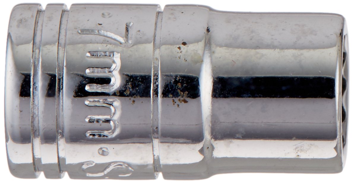 SK Hand Tool 43706 - Llave de vaso estándar de 12 puntos (1/4", 7 mm), color chapado en cromo