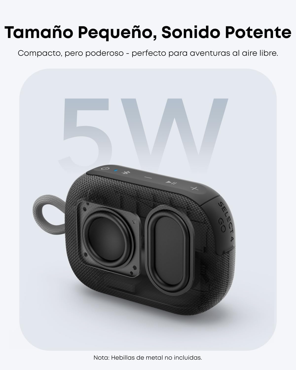 Altavoz Bluetooth Select 4 Go Anker Negro Paquete de 2 Bocinas Portátiles Bluetooth 5W IP67 para Hombre