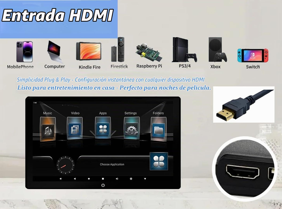 Tablet Portátil NOAUKA Negro con Pantalla Táctil de 10.1 Pulgadas para Coche y TV, Android 13