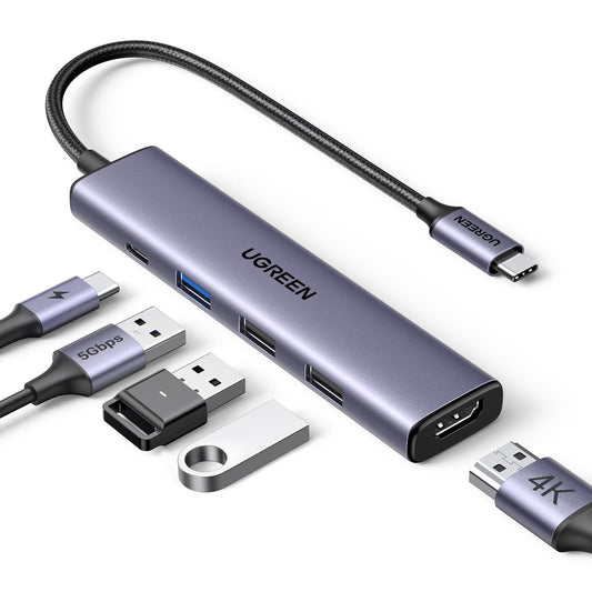 Adaptador Multipuerto USB C UGREEN Aluminio Compatible con MacBook M1 M2 iPad iPhone