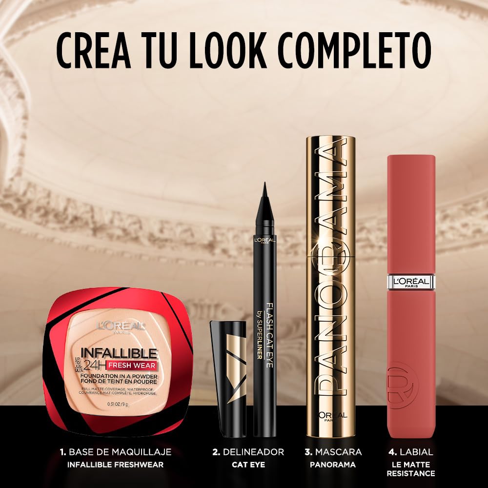 L´Oréal Paris base de maquillaje en polvo de larga duración Infallible 24h Freshwear, Tono 130 True Beige, 9gr