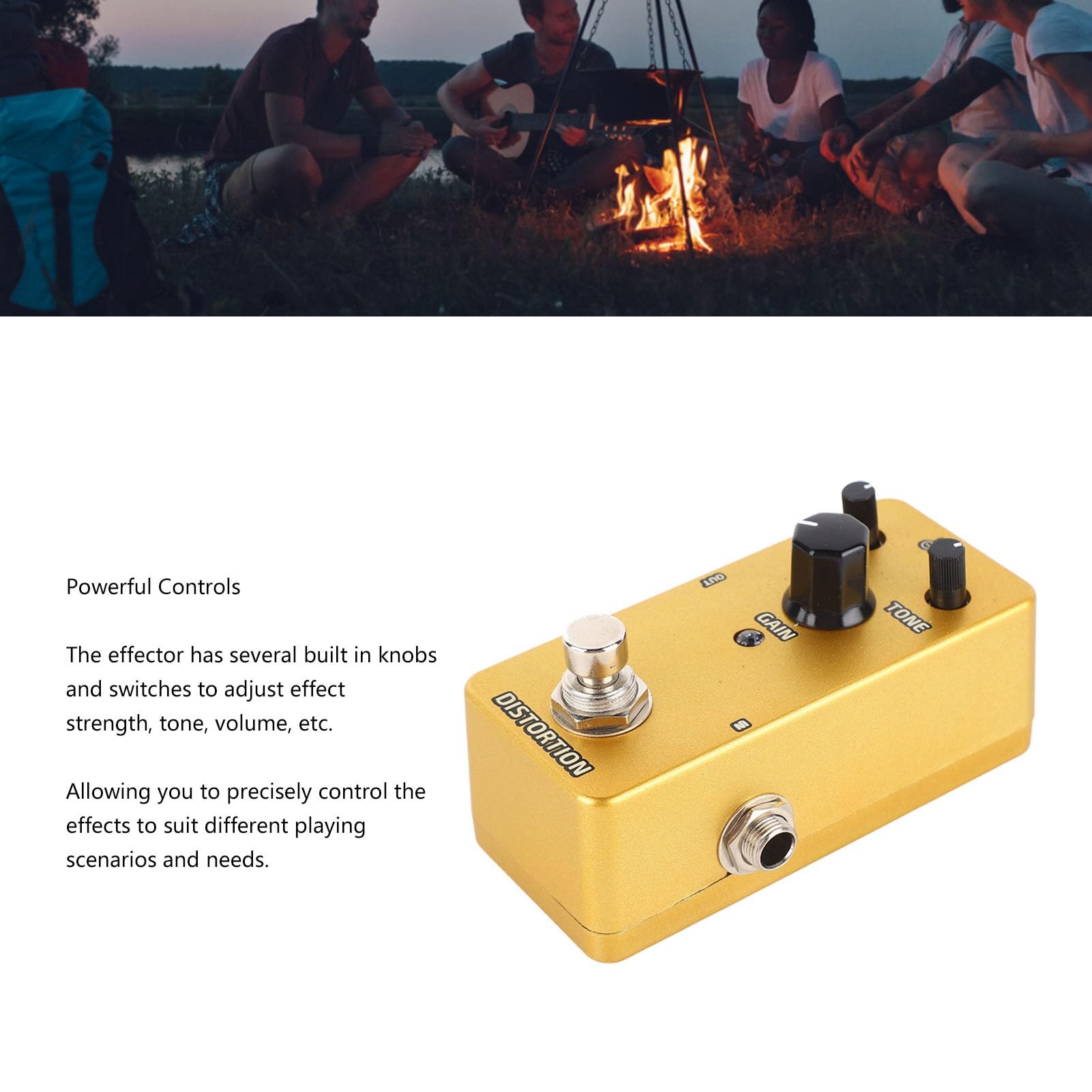 Pedal de Efectos de Guitarra Eléctrica Distorsión de Bloque único Pedal de Guitarra Mini Amplificador de Modulación Pedal de Simulación para Diferentes Escenarios de Juego
