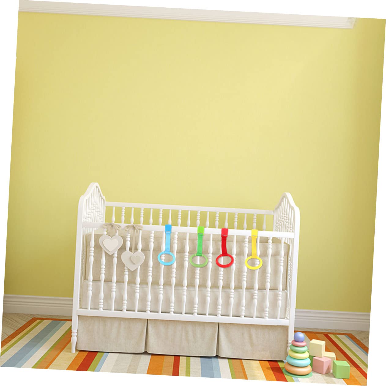 ifundom 8piezas Anillos De Tracción Para Bebés Anillos Colgantes Para Cuna Diseño Ergonómico Para Aprender Estar De De Tirar Infantiles Material Seguro Y Duradero Para Cuna Y Hogar