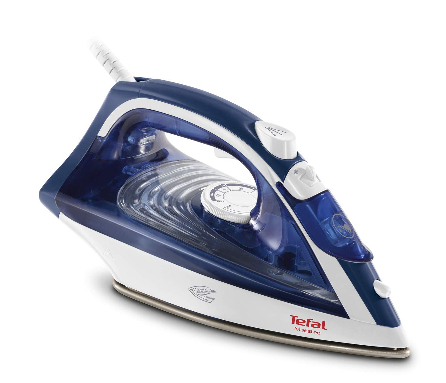 Plancha Tefal Azul Blanco CeramicGlide Vapor-Seco