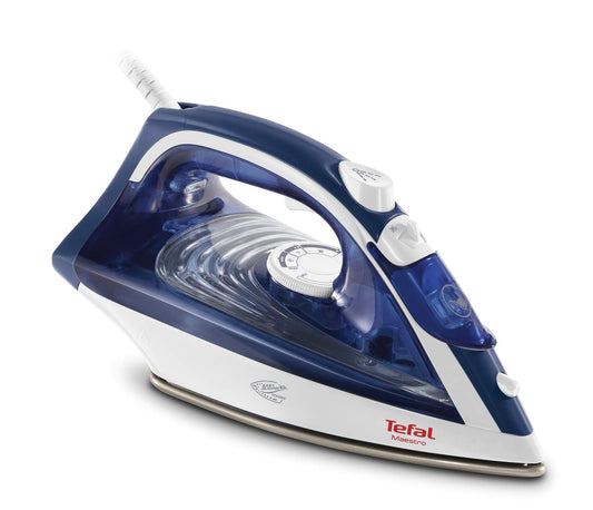 Plancha Tefal Azul Blanco CeramicGlide Vapor-Seco