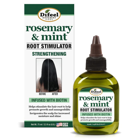 Difeel Estimulador de raíz de romero y menta con biotina 2.5 oz. - Tratamiento del cuero cabelludo para el crecimiento del cabello, aceite de menta de romero para el crecimiento del cabello