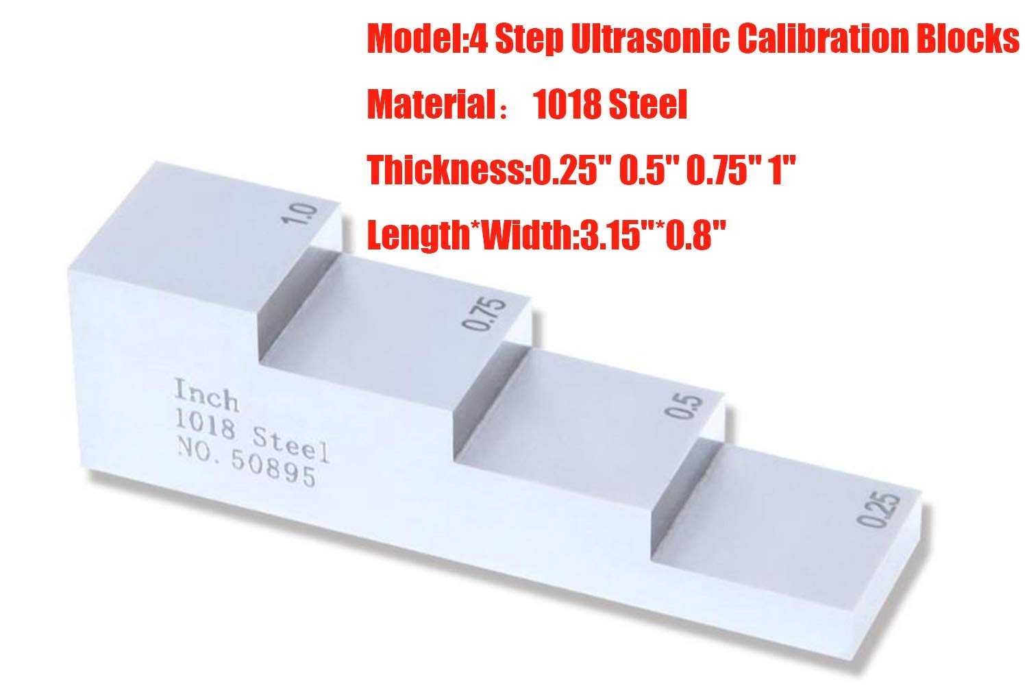 Bloque De Calibración De Medidor De Espesor Ultrasónico 0.25 0.5 0.75 1 Para Espesor Y Linealidad En Pruebas NDT Con Acero 1018