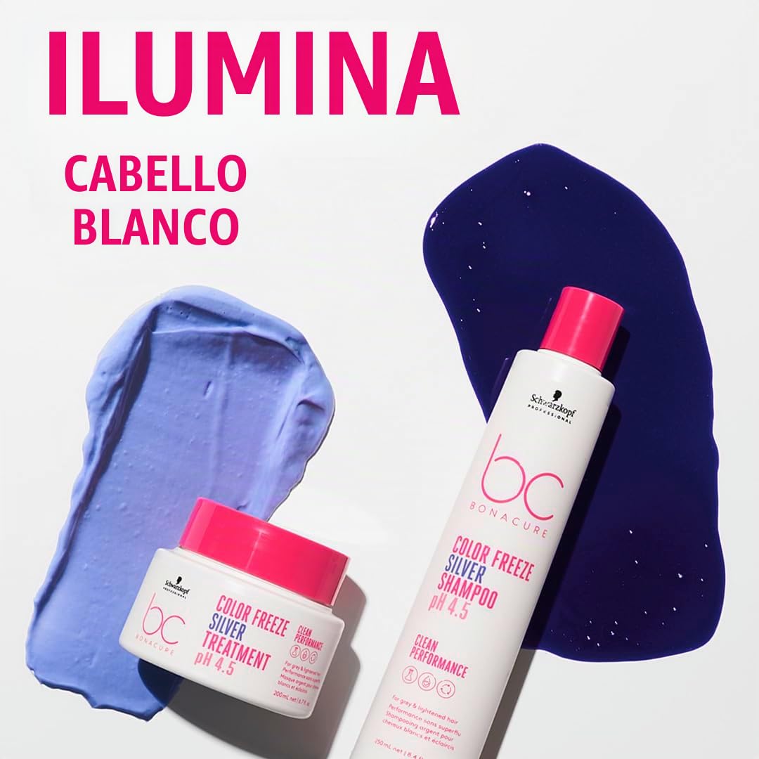 BONACURE Color Freeze Silver Shampoo pH 4.5 Cabello Blanco Vegano 250 ml