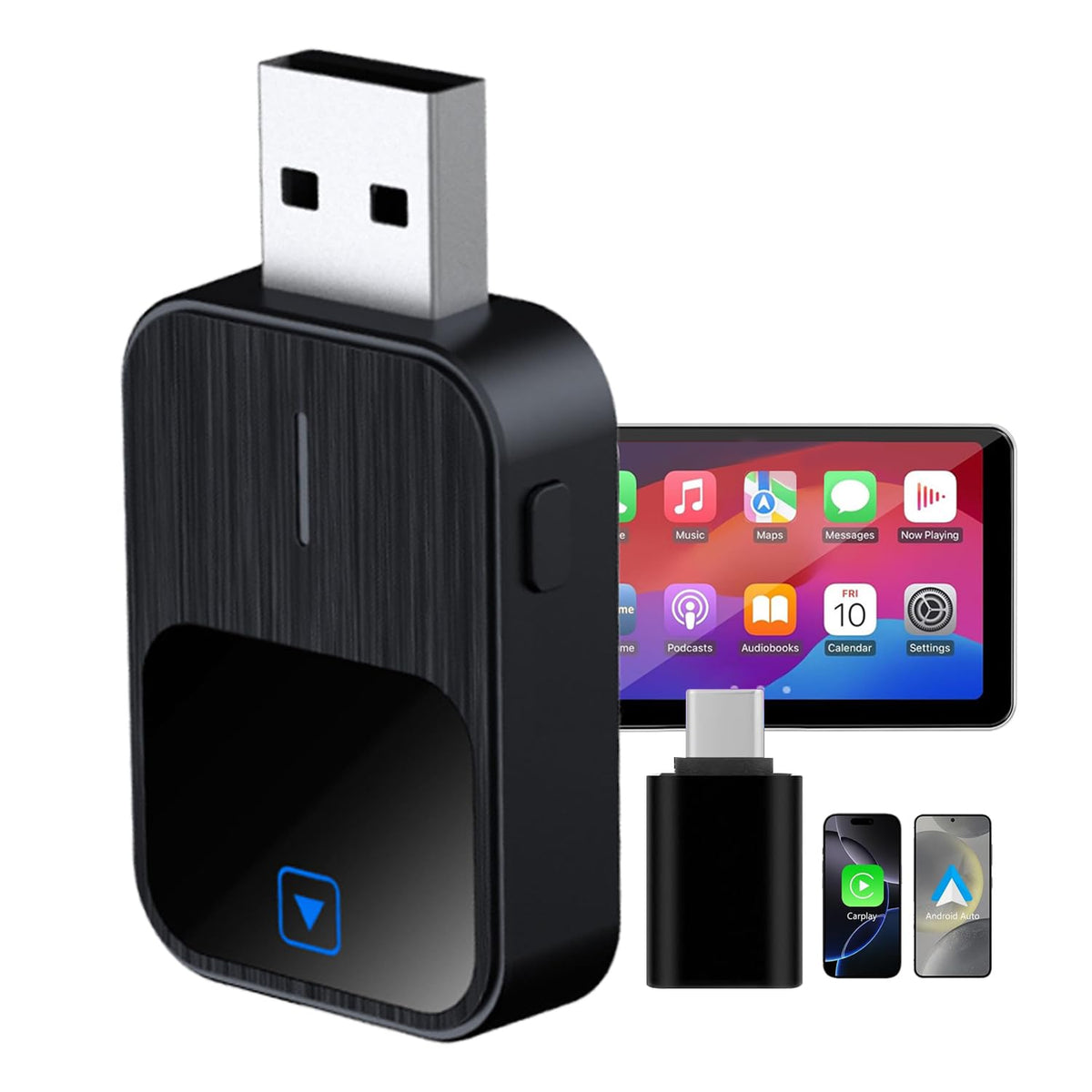 Adaptador Car Play Inalámbrico COSTRN Tipo C Mini 2 en 1