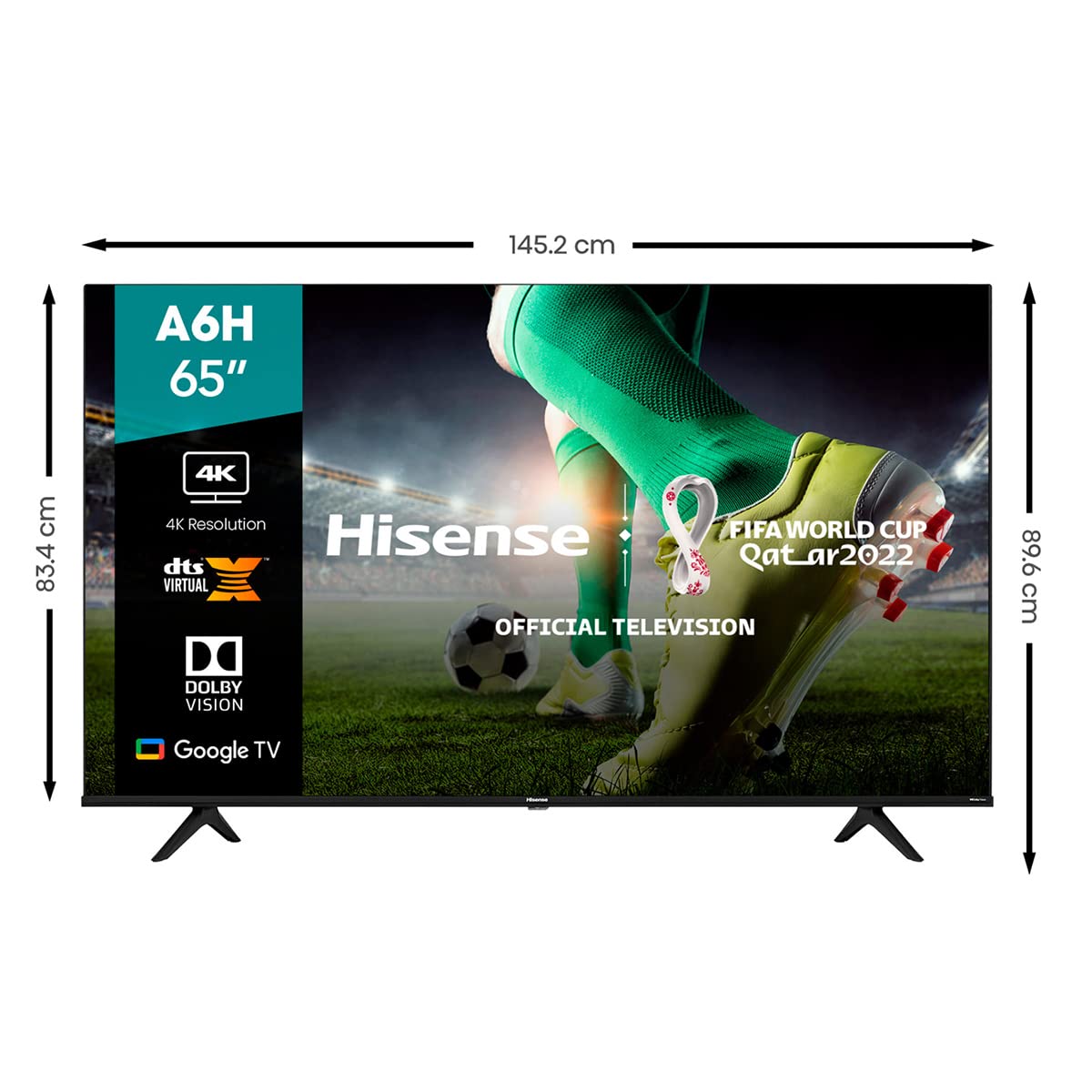 Hisense Pantalla 65" 4K Smart TV LED 65A6H Google TV (2022) (Reacondicionado)