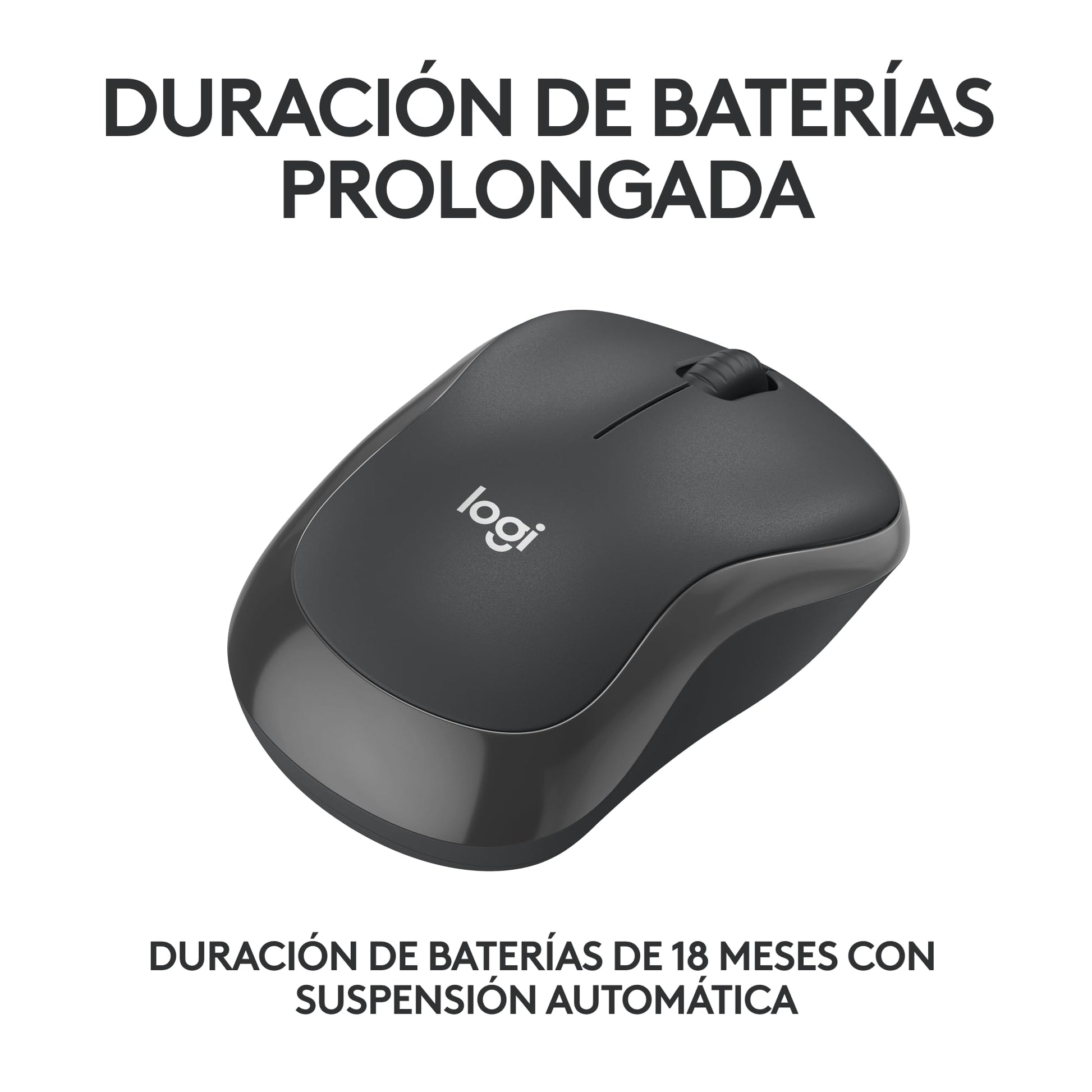 Logitech Mouse Bluetooth silencioso M240, inalámbrico, Compacto, portátil, Seguimiento Suave, batería 18 Meses, Windows, macOS, ChromeOS, Compatible con PC, Mac, laptops, Tablets - Negro