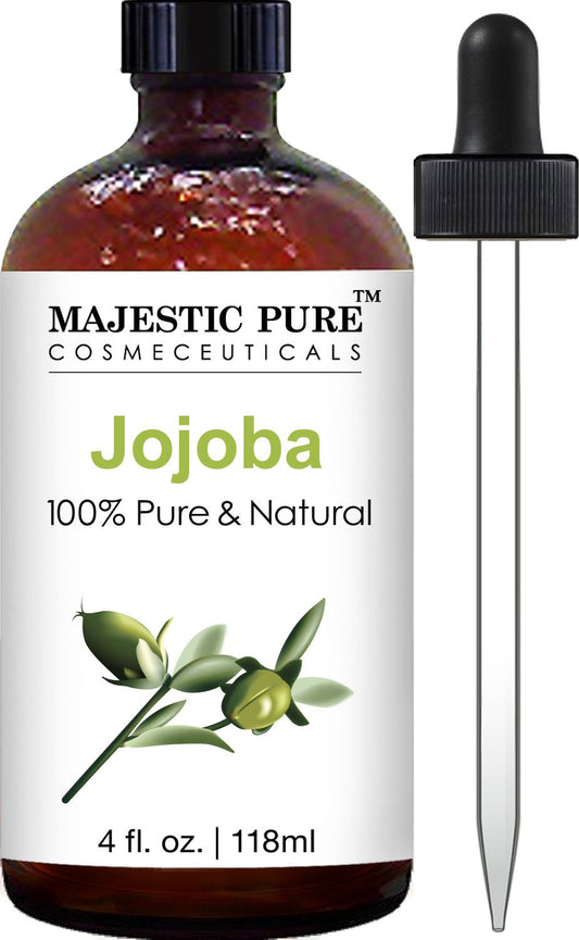 Majestic Pure Jojoba Oil for Hair, Skin or As Carrier Oil, 4 fl. oz.