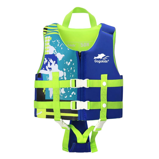 Gogokids - Chaleco de natación para niños pequeños, chamarra flotante para niñas y niños de 20-30-40-50 libras, flotadores de natación con correa de seguridad ajustable Duel, para niños de 2-9 años