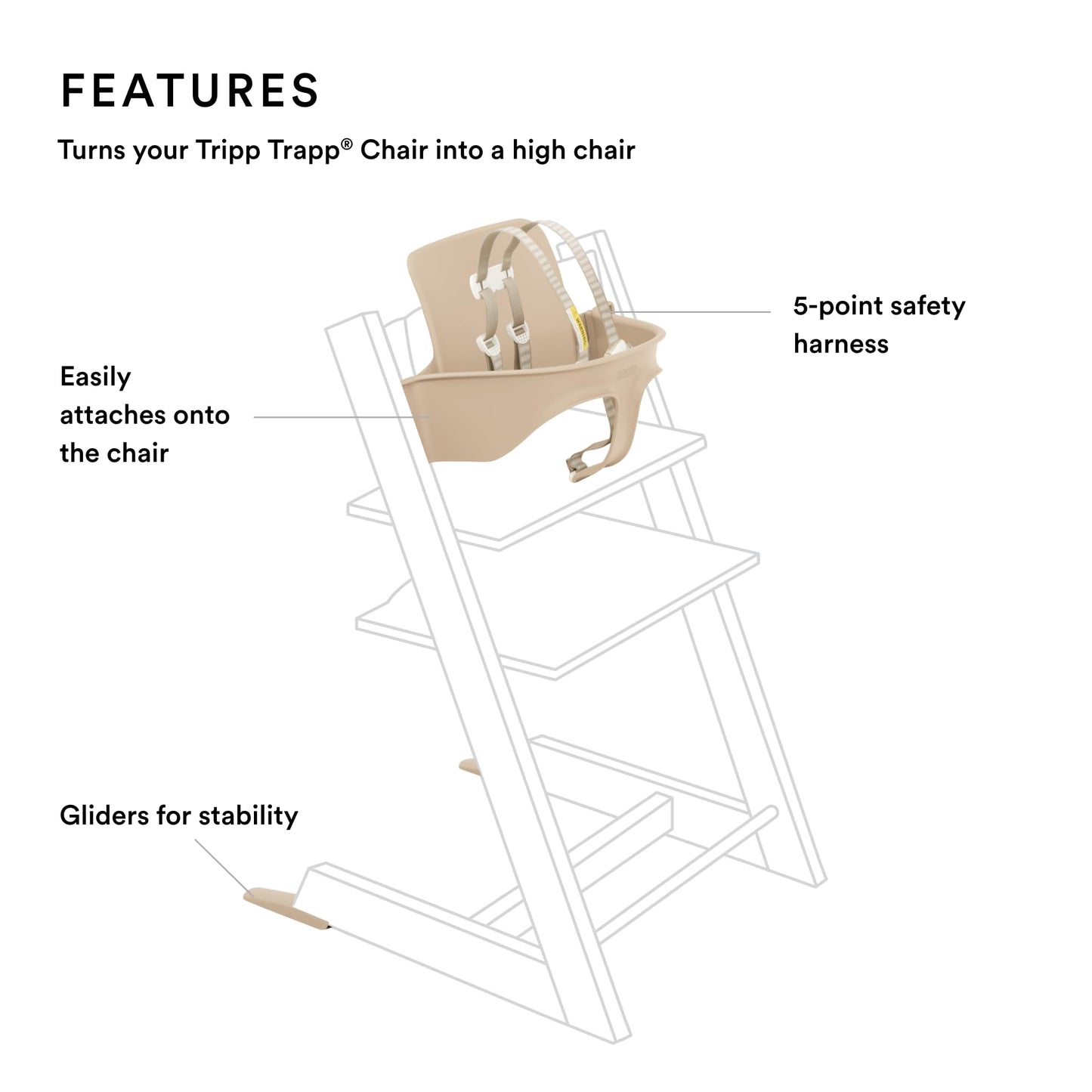 Baby set con arnes para silla stokke tripp trapp - Natural