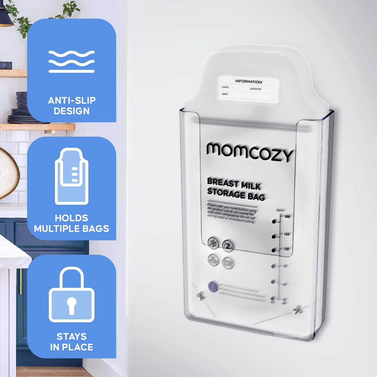Organizer for Empty Breast Milk Storage Bags - External Refrigerator Container with Strong Magnets - Versatile for Additional Uses - Organizer Pro Max