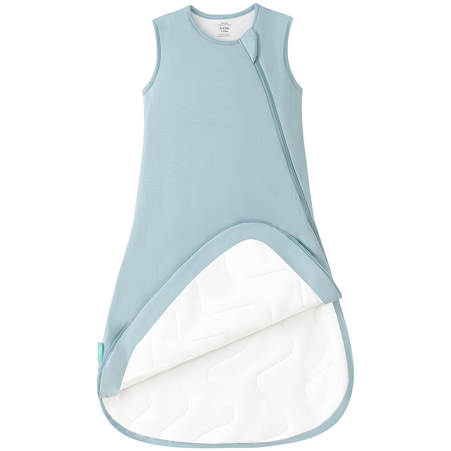 PurComfy Saco de Dormir Supersuave 1.0 TOG, Saco de Dormir Premium de Viscosa de Bambú para Bebé, Saco de Dormir con Cremallera Segura de 2 Vías 3-6 Meses (Ardilla)