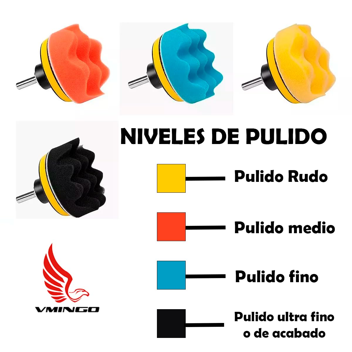 Juego de Almohadillas Pulidoras Kit Esponja Lana Espuma Automóvil Camioneta Universal 31 Piezas