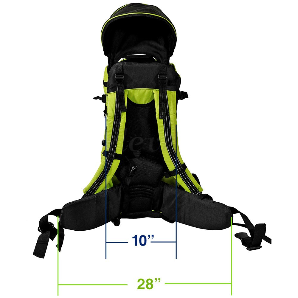 Clevr - Mochila Ligera Excursionismo de Lujo Para Bebé Niño Con Visera de Parasol, Verde