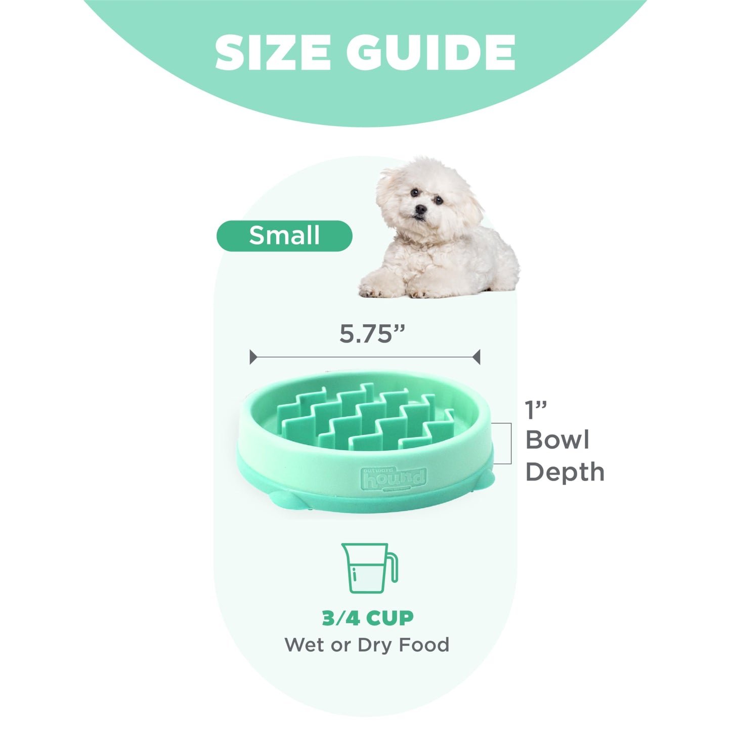 Comedero Lento Outward Hound Mint Mini para Perro Pequeño