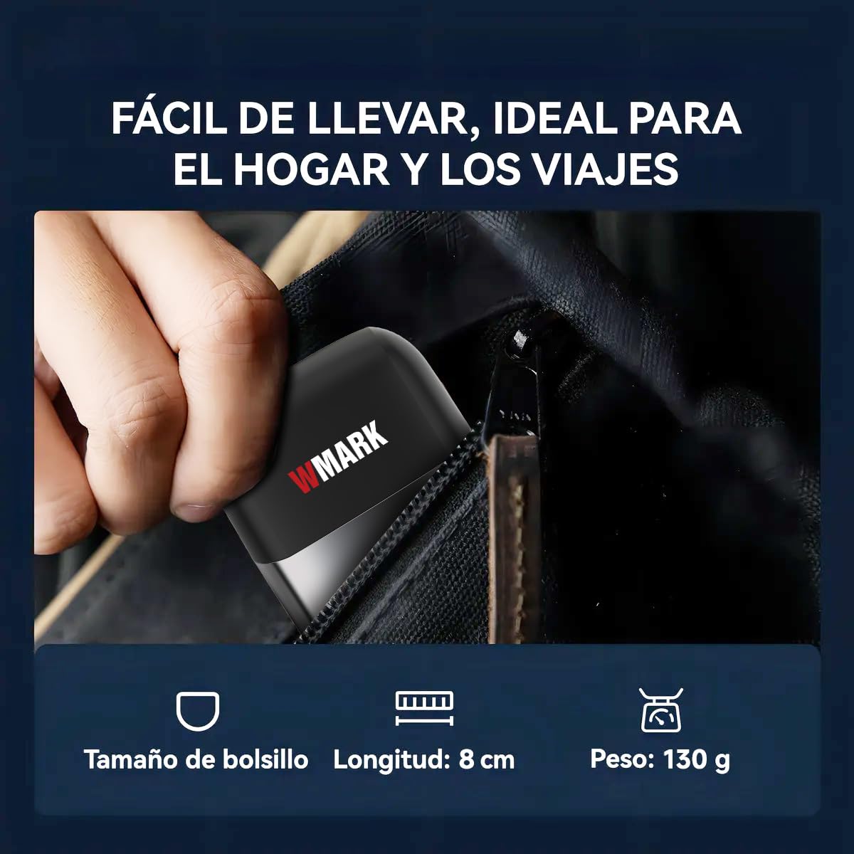 WMARK Mini Rasuradora Afeitadora Eléctrica,8500 RPM Afeitadora Recargable Premium Portátil Para Hombres IPX7,Con Pantalla Led, Para Viajes Y Hogar