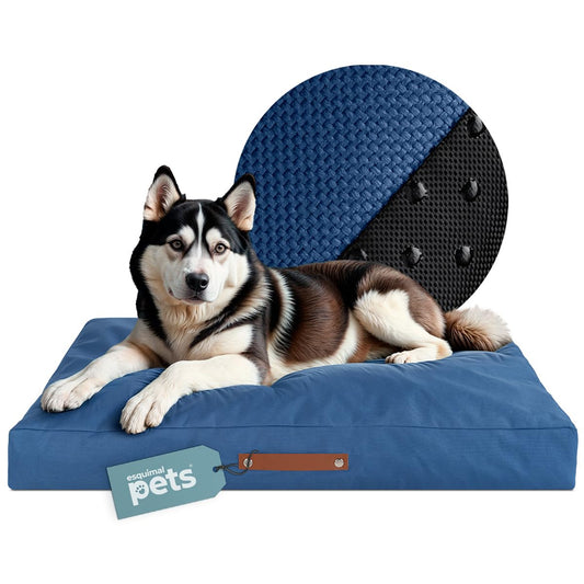 Cama Antiestrés de Foam ESQUIMAL Azul Lavable para Mascota