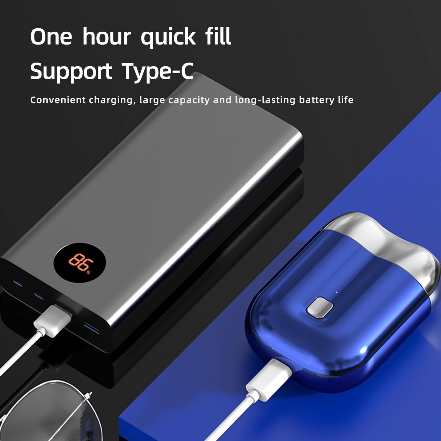 ChicVogue Mini Afeitadora Eléctrica De Doble Cabezal Modelo Nuevo Afeitadora De Bolsillo Mejorada Afeitadora De Doble Cabezal Lavable Mini Afeitadora Portátil Usb Afeitadora Eléctrica Compac