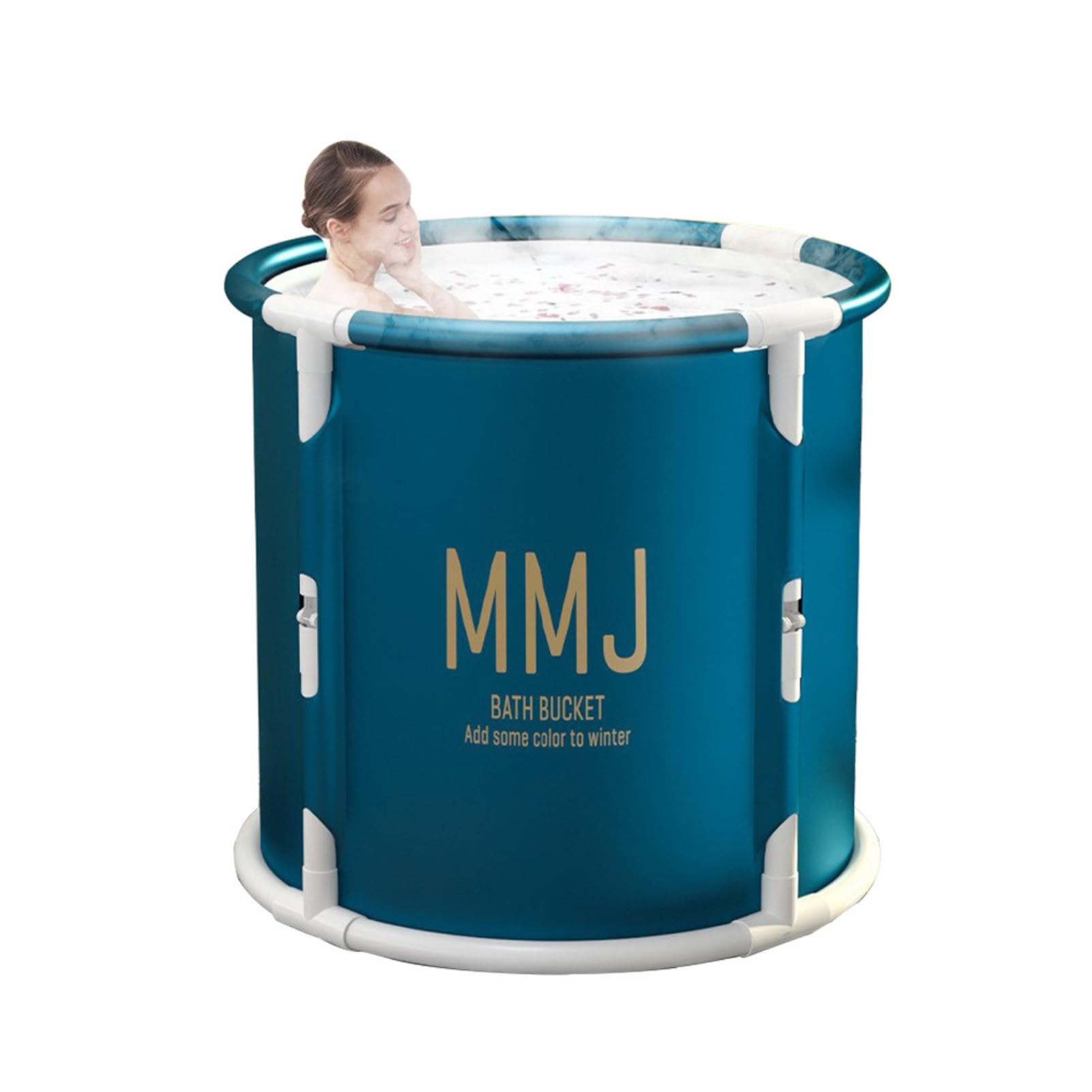 Bañera Plegable Portátil, Bañera Japonesa con Cojín, Bañera De SPA Plegable para Baño para Adultos, Niños Y Niñas, Baño De Hielo Caliente Al Aire Libre/Interior (Verde oscuro)
