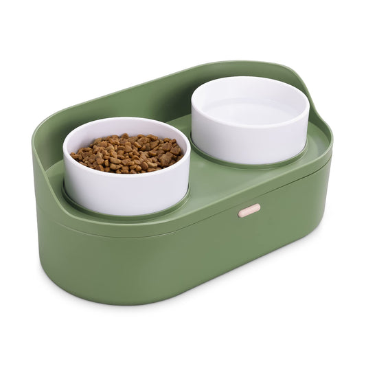 Set de Comederos Elevados Navaris Marrón con Tazones y Soporte para Perros y Gatos