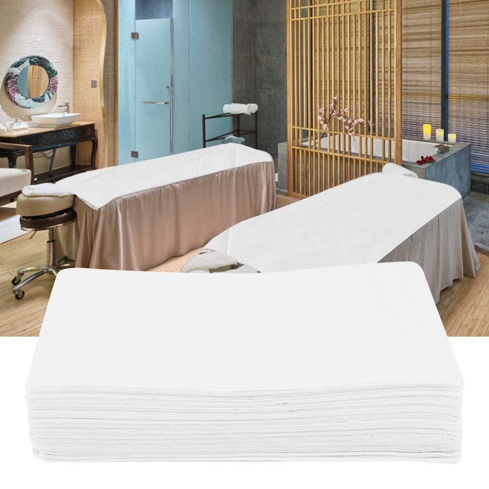 Cubierta de Cama Impermeable de la Hoja de Cama Disponible Impermeable para los hoteles de la Tabla del Masaje del Tatuaje del Balneario del salón(Disposable Sheets White)