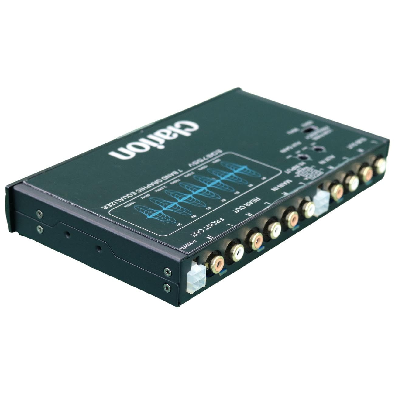 Clarion EQS755V 7 Bandas de Audio para Coche tamaño 1/2 DIN Ecualizador/Cruce gráfico de Coche con Entrada Auxiliar Frontal de 3,5 mm, Entrada Auxiliar RCA Trasera y entradas de Altavoz de Alto Nivel
