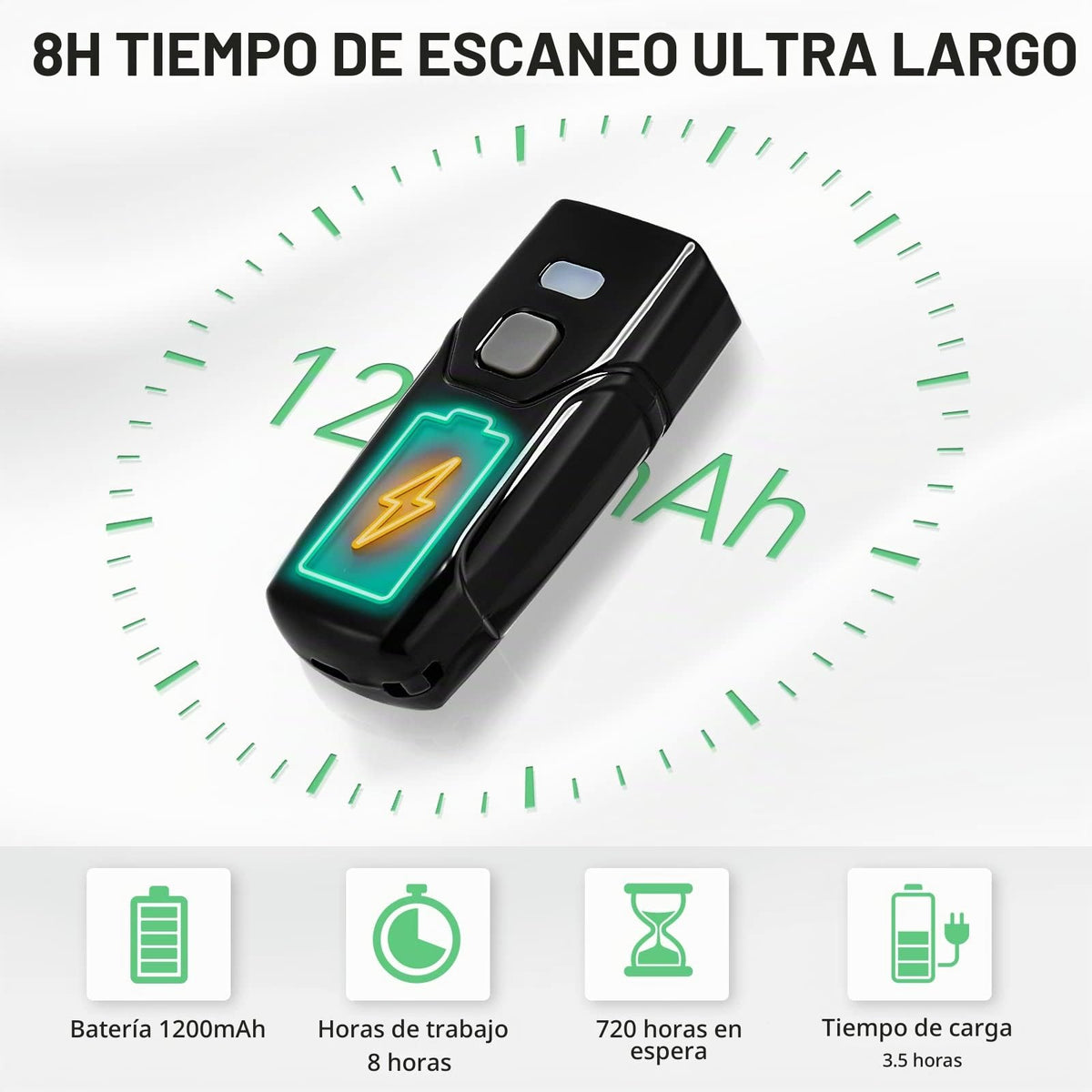 Escáner de Código de Barras JRHC Inalámbrico Bluetooth 1D 2D 3 en 1 Portátil Automático Rápido