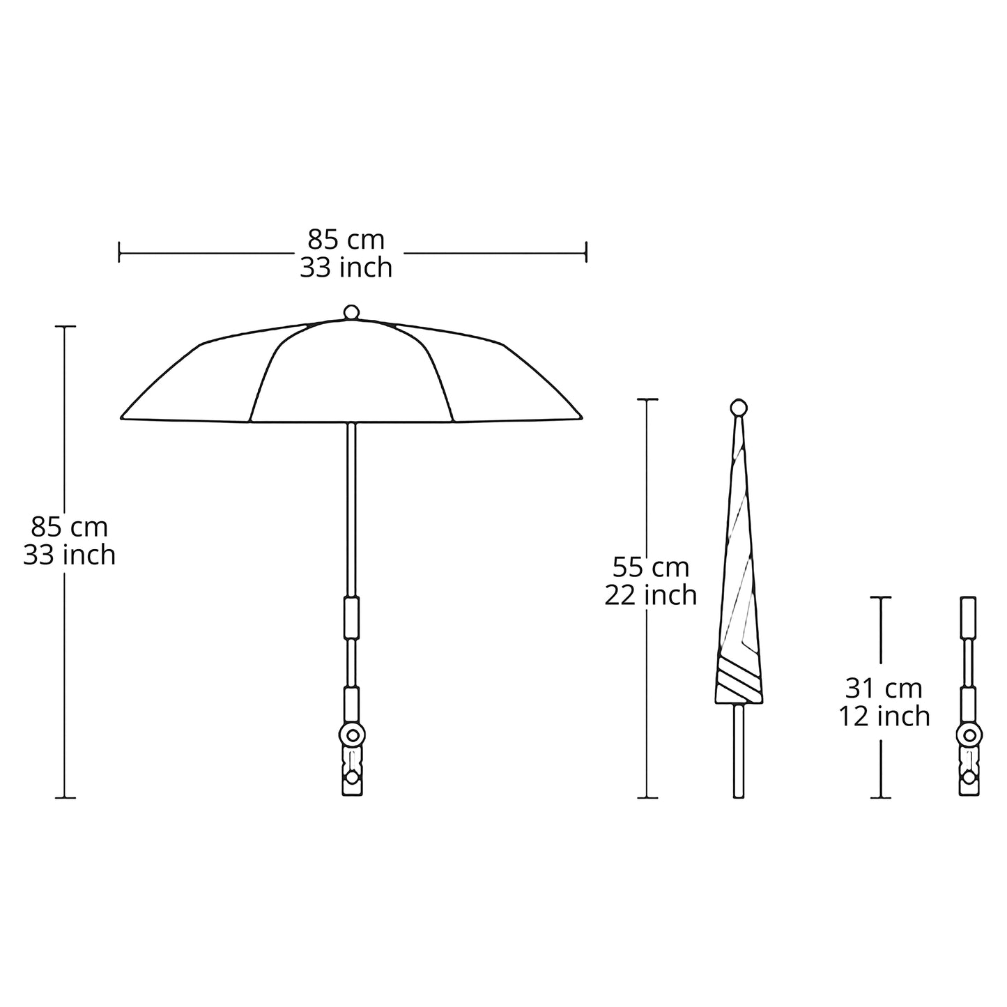 Paraguas Trípode Bloquea Lluvia Luz Solar para Fotografía de Estudio y Filmación